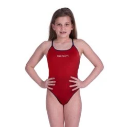 Akron Meisjes Babele Bicolor Badpak - Rood / Zwart