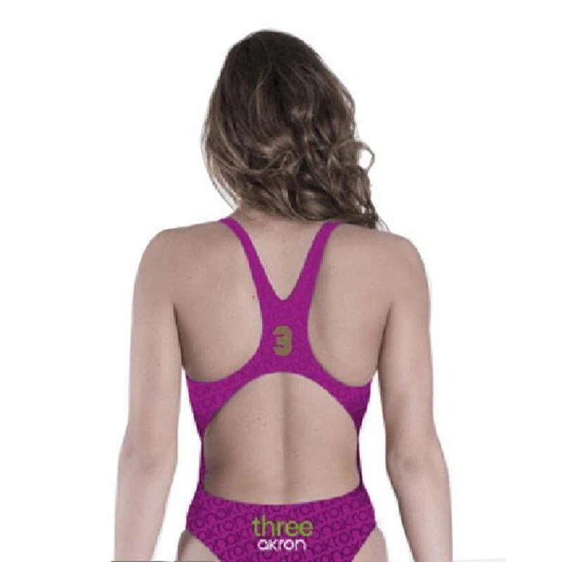 Akron Meisjesbadpak Adi Three - Paars / Groen 2 Akron Meisjesbadpak Adi Three - Paars / Groen - Afbeelding 2