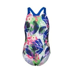 Arena Girl's Crazy Swimsuit - Neon/Blue/Multi -Badpak Verkoop Winkel arena girls crazy swimsuit neonbluemulti 2