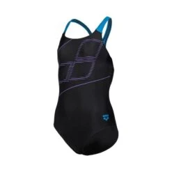 Arena Girl's Swim Pro Logo Swimsuit - Black/Turquoise -Badpak Verkoop Winkel arena girls swim pro logo swimsuit blackturquoise 2