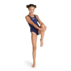 Arena Girl's Team Solid Tech Swimsuit - Navy/White -Badpak Verkoop Winkel arena girls team solid tech swimsuit navywhite 2