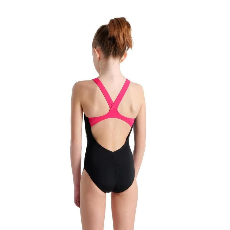 Arena Girl's V Back Swimsuit - Black/Freak Rose 2 Arena Girl's V Back Swimsuit - Black/Freak Rose - Afbeelding 2