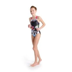 Arena Girl's V Back Swimsuit - Black/Freak Rose 7 Arena Girl's V Back Swimsuit - Black/Freak Rose -Badpak Verkoop Winkel arena girls v back swimsuit blackfreak rose 2