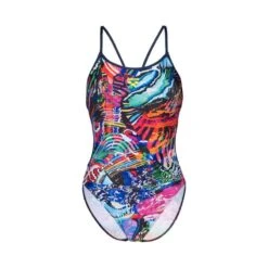 Arena Vrouwenbadpak Met Kant Aan De Achterkant - Navy/Multi -Badpak Verkoop Winkel arena vrouwenbadpak met kant aan de achterkant navymulti 3