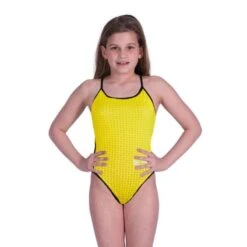 Babbit 4 Kleuren Badpak Voor Meisjes Akron - Geel / Zwart