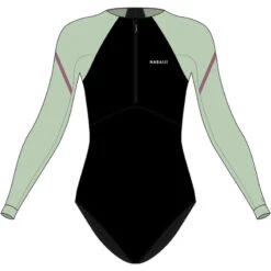 Badpak Met Lange Mouwen Dames Kamy Long Zwart Groen