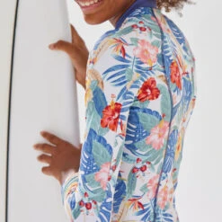 Badpak Met Lange Mouwen Voor Surfen Meisjes 8 Badpak Met Lange Mouwen Voor Surfen Meisjes -Badpak Verkoop Winkel badpak met lange mouwen voor meisjes stormblauw 2