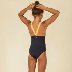 Sportbadpak Voor Zwemmen Meisjes Vega NBJI -Badpak Verkoop Winkel badpak voor zwemmen meisjes vega marineblauw visgraat 2