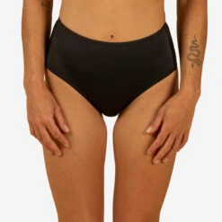 Bikinibroekje Voor Surfen Dames Romi Zwart Hoge Taille