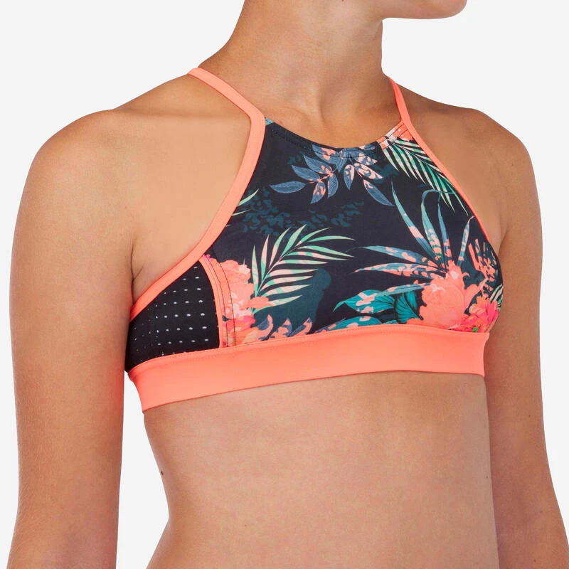 Bikinitop Voor Surfen Meisjes Baha 900 High Neck 1 Bikinitop Voor Surfen Meisjes Baha 900 High Neck