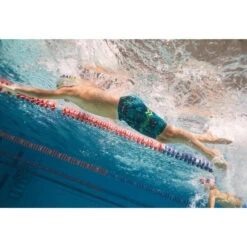 Jammer Zwemshort Voor Jongens 500 First All Mask -Badpak Verkoop Winkel jammer zwemshort voor jongens fiti all map blauw geel 5