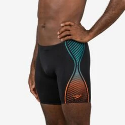 Speedo Lange Zwemboxer Voor Heren BOOST Zwart/oranje