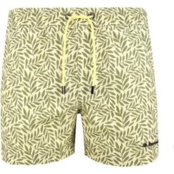 Mr.Bowmont Just Leaf It Zwembroek Gebroken Wit/olijfgroen