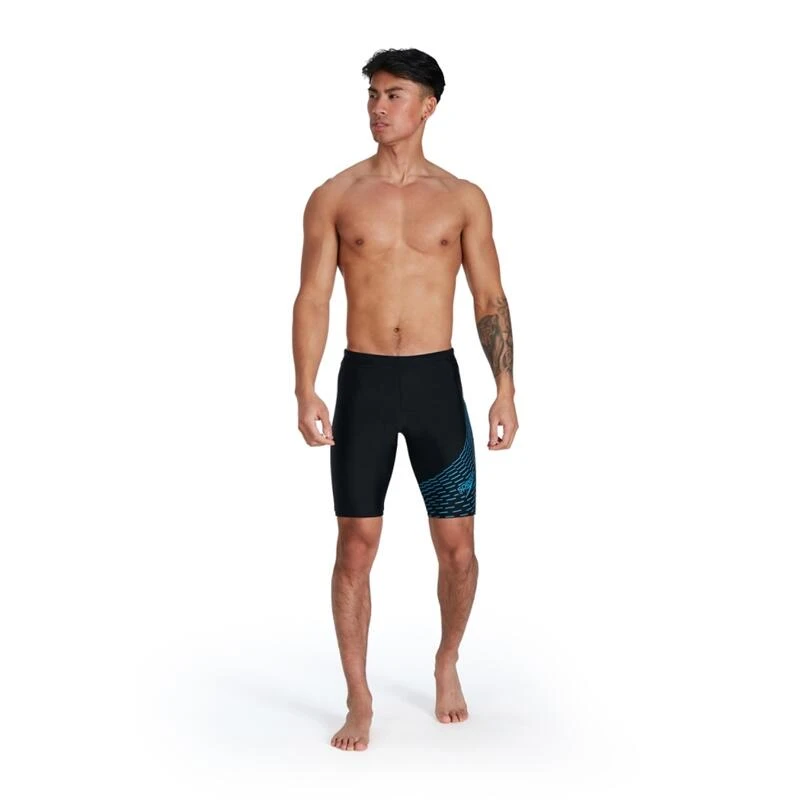 Speedo Medley Logo Jammer - Black/ Pool 1 Speedo Medley Logo Jammer - Black/ Pool