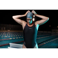 Damesbadpak Laïa -Badpak Verkoop Winkel sportbadpak voor zwemmen dames laia zwart en rood 9